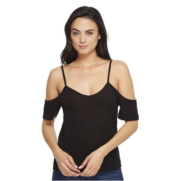 Revolve LNA Off The Shoulder Tee Top T-shirt Short Sleeve Black Size Small - Picture 4 of 9